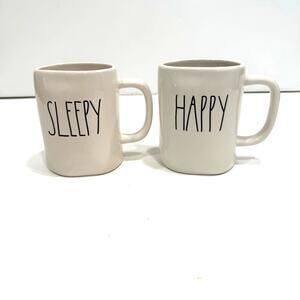 Rae Dunn Artisan Collection Set of Mugs SLEEPY & HAPPY dwarves